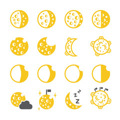 Moon icon set