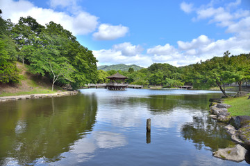 Fototapeta na wymiar Ukimido of Nara-koen Park