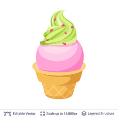 Ice cream refreshing dessert.