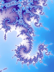 Blue fractal swirls, digital artwork for creative graphic design