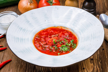 Borscht with sour cream