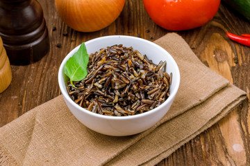 wild black rice boiled
