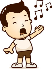 Cartoon Boy Singing - 205642414