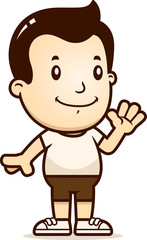Cartoon Boy Waving