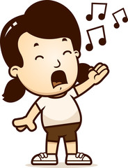 Cartoon Girl Singing