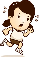 Cartoon Girl Exhausted