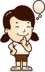 Cartoon Girl Thinking