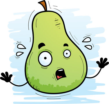 Scared Cartoon Pear