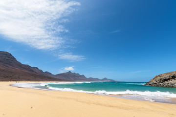 Fototapeta na wymiar Partial view of Barlovento beach in Fuerteventura, Spain