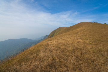 mountain landscape national park with trekking route walking trail to the peak beautiful view