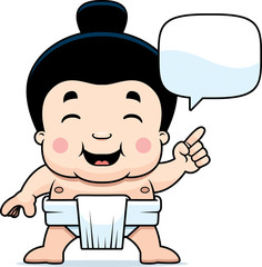 Cartoon Sumo Boy Talking