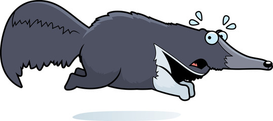 Fototapeta premium Cartoon Anteater Running Away
