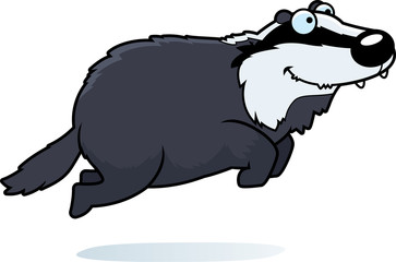Cartoon Badger Jumping