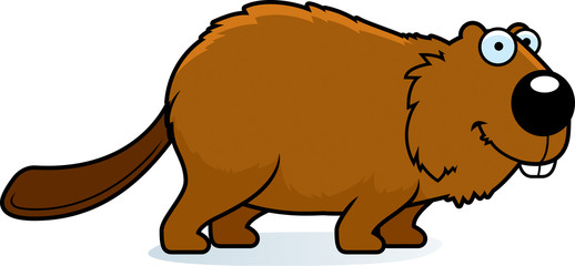 Cartoon Beaver Smiling