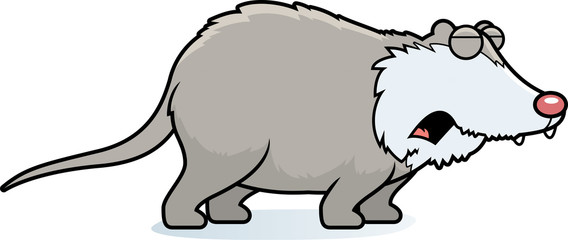 Cartoon Opossum Howling