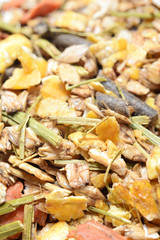  natural sportive  muesli background. for horse.macro