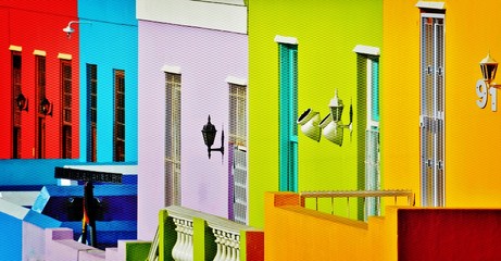 Obraz premium Landscape with colorful Houses in Bo-Kaap Cape Town