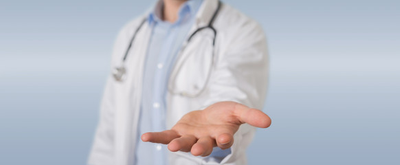 Doctor giving empty hands