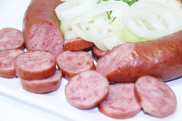Sausage, pepperoni, onions, São Paulo, Brazil.