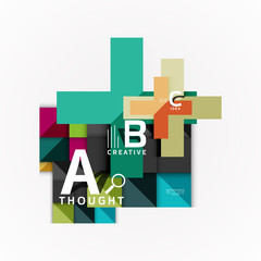 Paper infographic banner template with a b c options, infographics elements