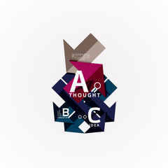 Abstract geometric option infographic banners, a b c steps process