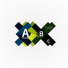 Abstract geometric option infographic banners, a b c steps process