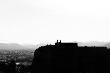 Fototapeta na wymiar Ibiza old town silhouette 