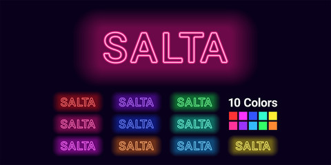 Neon name of Salta city