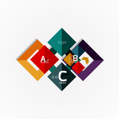 Abstract geometric option infographic banners, a b c steps process