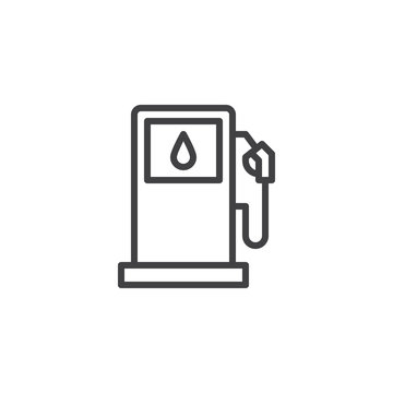 Gas station outline icon. linear style sign for mobile concept and web design. Gasoline pump nozzle simple line vector icon. Symbol, logo illustration. Pixel perfect vector graphics