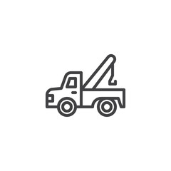 Fototapeta na wymiar Tow truck outline icon. linear style sign for mobile concept and web design. Auto service simple line vector icon. Symbol, logo illustration. Pixel perfect vector graphics