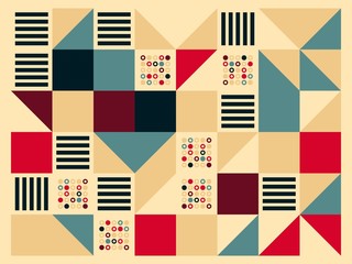 Colored abstract geometric flat pattern background