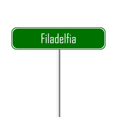 Filadelfia Town sign - place-name sign