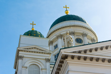 Fototapeta na wymiar The Cathedral on Senate square in Helsinki