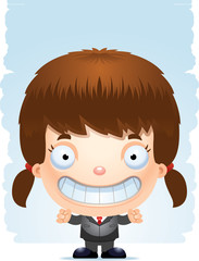 Obraz premium Smiling Cartoon Girl in a Suit