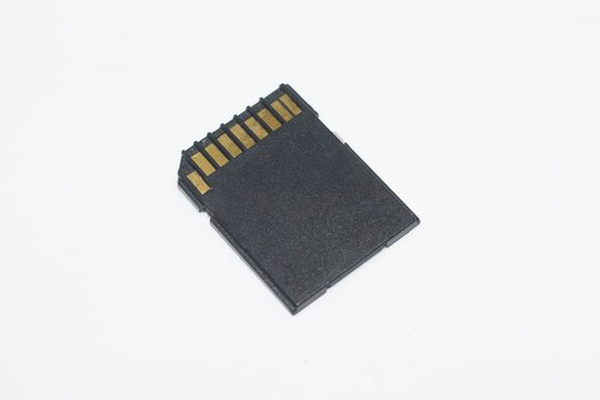 Memory card on white background