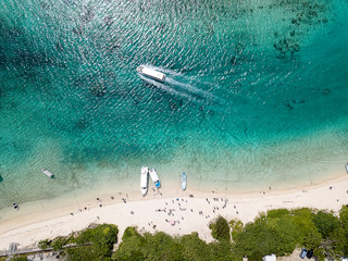 Aerial view of Kabira Bay, Ishigaki Island, Okinawa, Japan