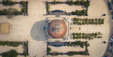 monumento a la revolucion in mexico city aerial