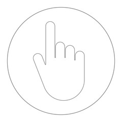 Click finger icon. Push button. Outline. Vector.
