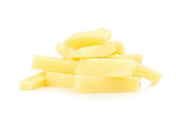 potato peel. piece. cut. sliced. isolated on white background