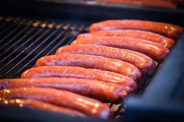 czech sausages in the christmas market