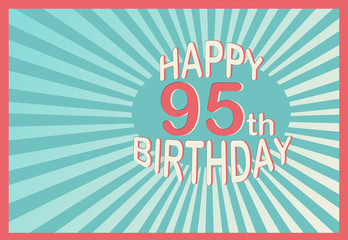 Fototapeta premium Happy 95th Birthday in cartoon style