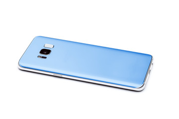 Smartphone is the rear side view isolated.
