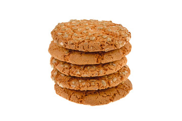 round cookies with sunflower seeds on white background