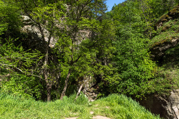 Fototapeta na wymiar Amazing Landscape near Fotinovo waterfalls (Fotinski waterfall) in Rhodopes Mountain, Pazardzhik region, Bulgaria