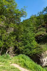 Fototapeta na wymiar Amazing Landscape of Fotinovo waterfalls (Fotinski waterfall) in Rhodopes Mountain, Pazardzhik region, Bulgaria