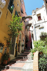 Fototapeta na wymiar SanRemo, picturesque italian old town street