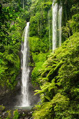 Sekumpul waterfall in Bali surrounded by beautiful tropical forest