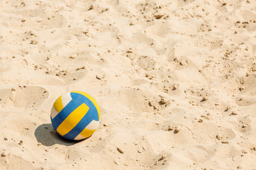 Volleyball on empty beach