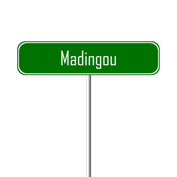Madingou Town sign - place-name sign